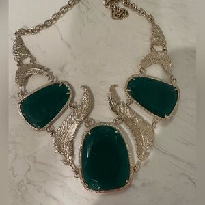 Kendra Scott gorgeous and unique Green and Gold Necklace! Make a statement!